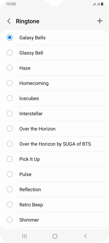 Press the add ring tone icon. Press the add ring tone icon.