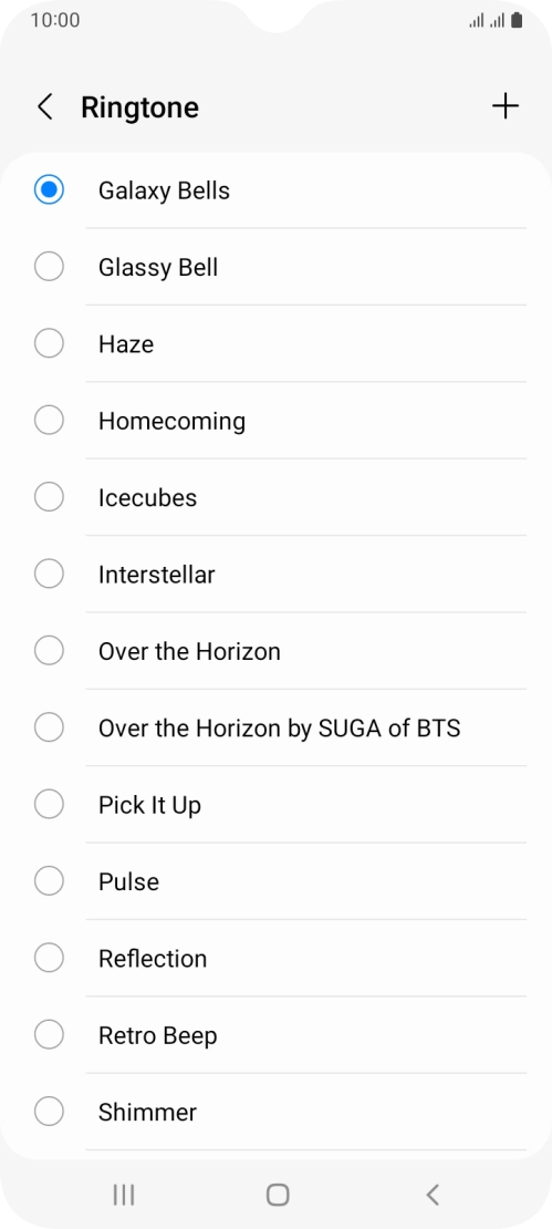 Press the add ring tone icon. Press the add ring tone icon.