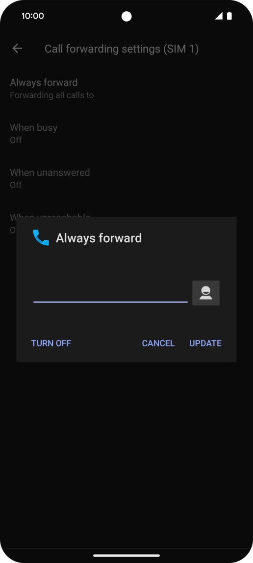 Press TURN OFF. Press TURN OFF.