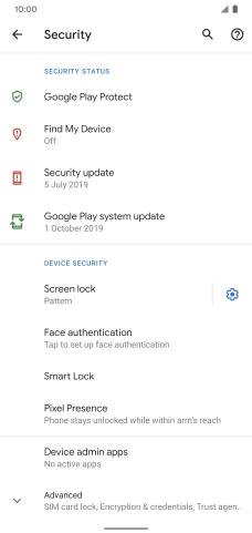 Press Screen lock and key in the current phone lock code. Press Screen lock and key in the current phone lock code.