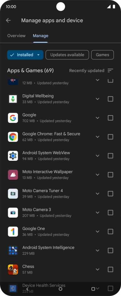 Press the required app. Press the required app.