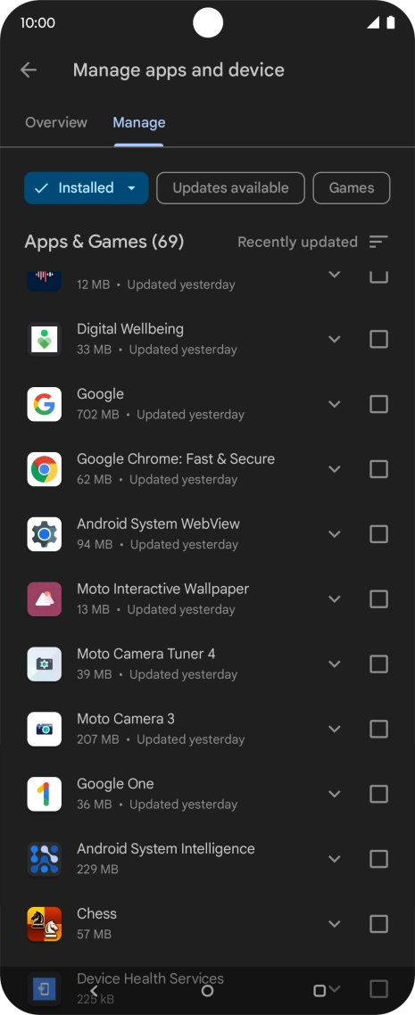 Press the required app. Press the required app.