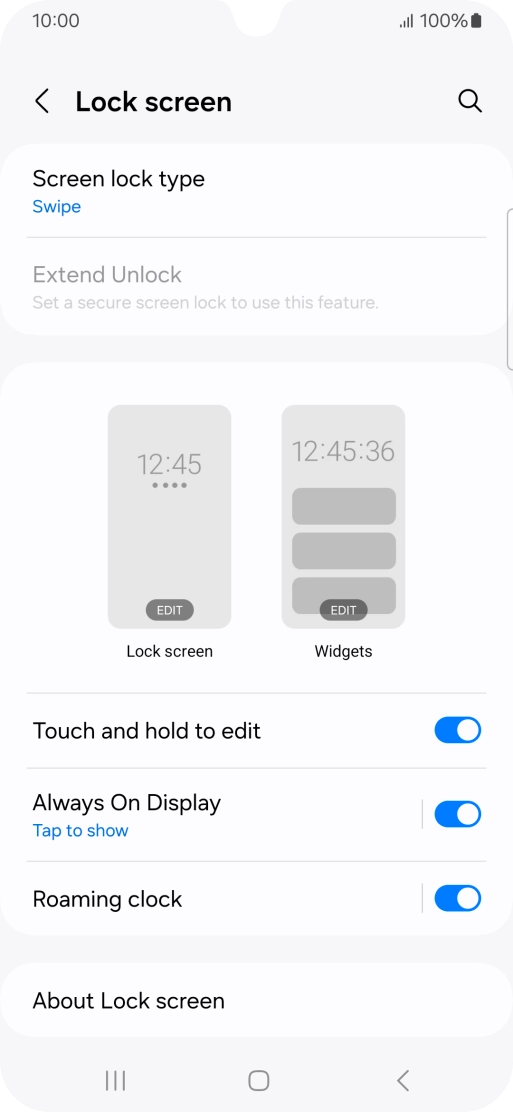Press Screen lock type. Press Screen lock type.