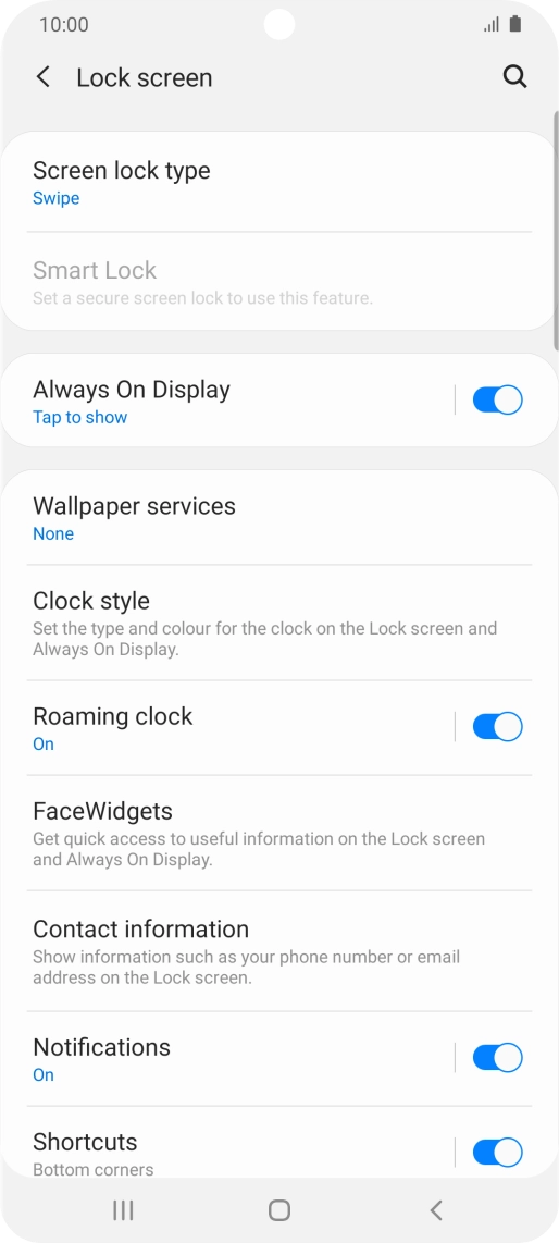 Press Screen lock type. Press Screen lock type.