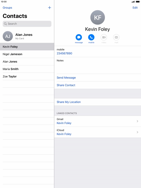 Press the new contact icon. Press the new contact icon.