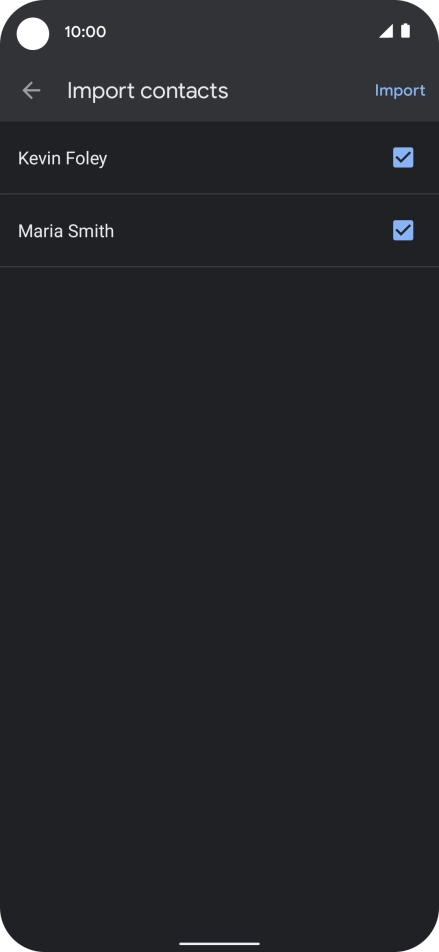Press the fields next to the required contacts. Press the fields next to the required contacts.