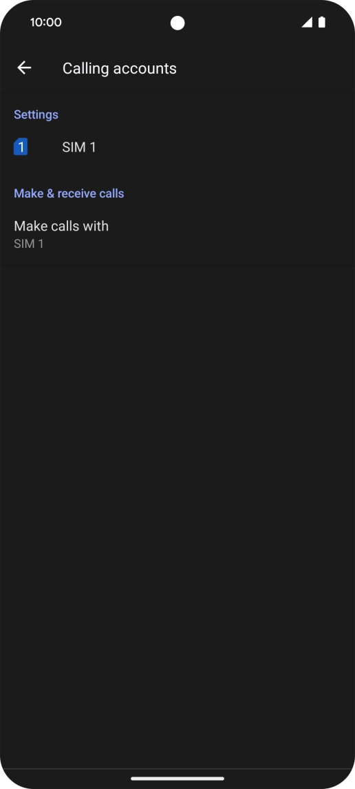 Press the name of the SIM. Press the name of the SIM.