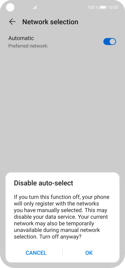Press OK and your phone will search for networks. Press OK and your phone will search for networks.