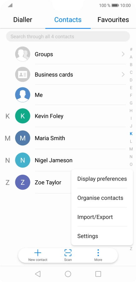 Press Import/Export. Press Import/Export.