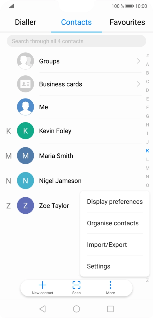 Press Import/Export. Press Import/Export.