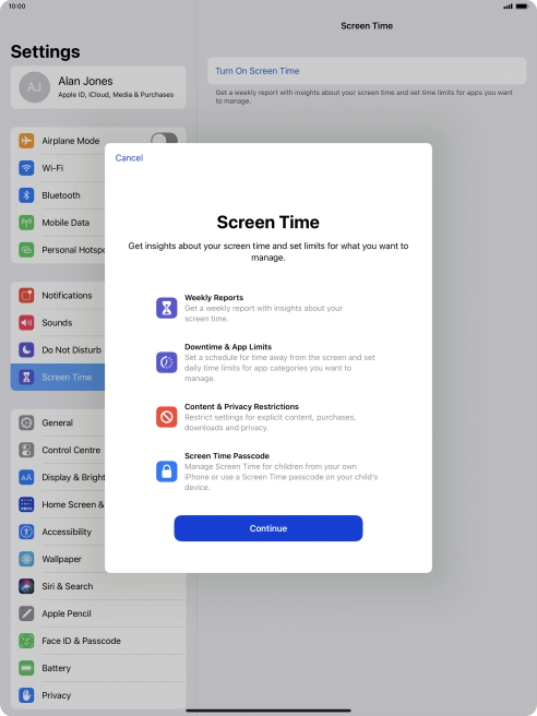 Press Continue. Press Continue.