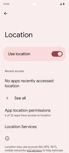 Press App location permissions. Press App location permissions.