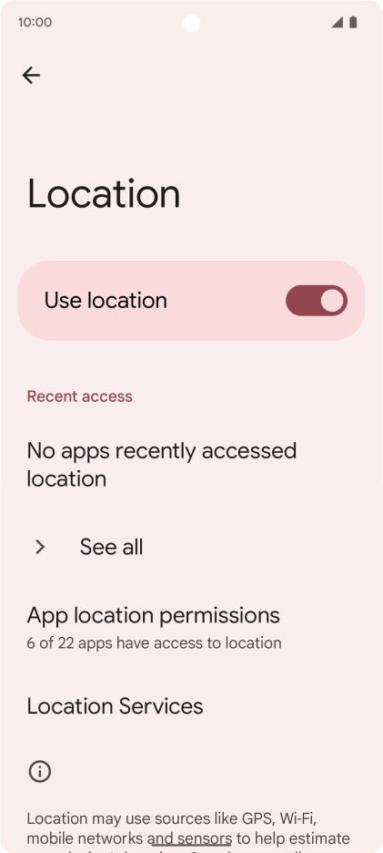 Press App location permissions. Press App location permissions.