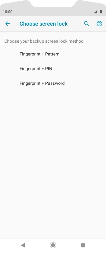 Press Fingerprint + Pattern and follow the instructions on the screen to create an additional phone lock code. Press Fingerprint + Pattern and follow the instructions on the screen to create an additional phone lock code.