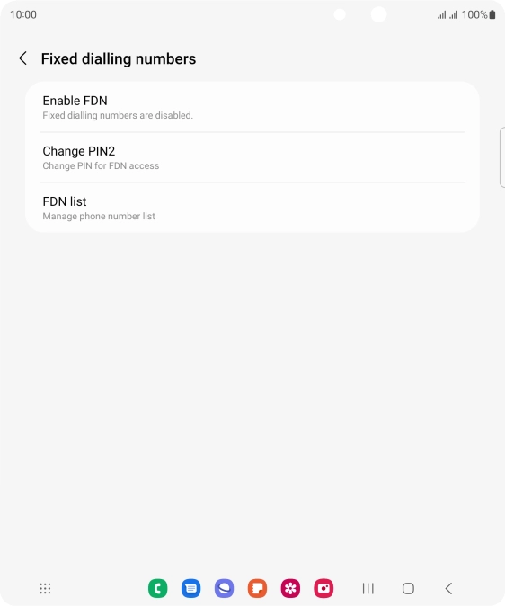 Press Enable FDN. Press Enable FDN.