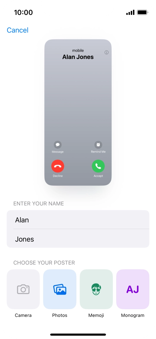 Press the required category and follow the instructions on the screen to select and save the required picture to your Contact Poster. Press the required category and follow the instructions on the screen to select and save the required picture to your Contact Poster.