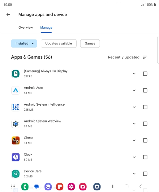 Press the required app. Press the required app.