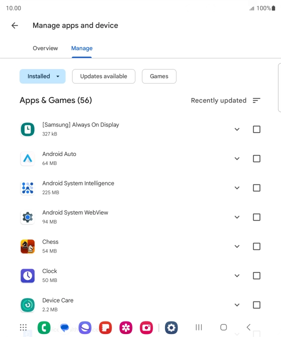 Press the required app. Press the required app.