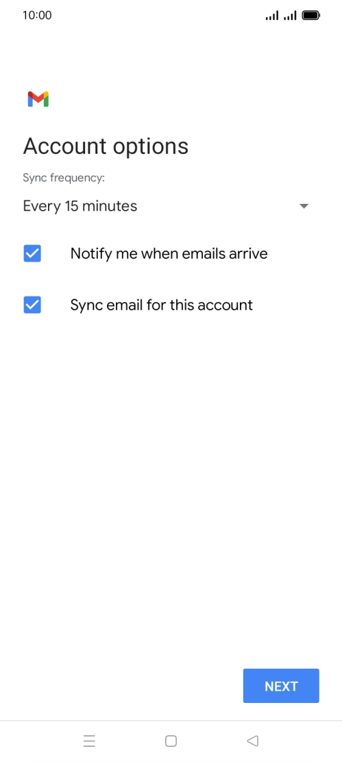 If this screen is displayed, you email account has been recognised and set up automatically. Follow the instructions on the screen to key in more information and finish setting up your phone. If this screen is displayed, you email account has been recognised and set up automatically. Follow the instructions on the screen to key in more information and finish setting up your phone.