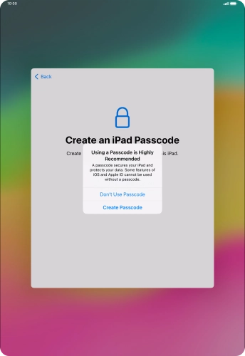 If you turn off the function, press Don't Use Passcode. If you turn off the function, press Don't Use Passcode.