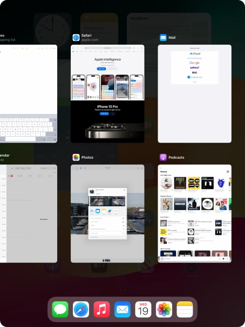 Slide upwards on the required application to end it. Slide upwards on the required application to end it.