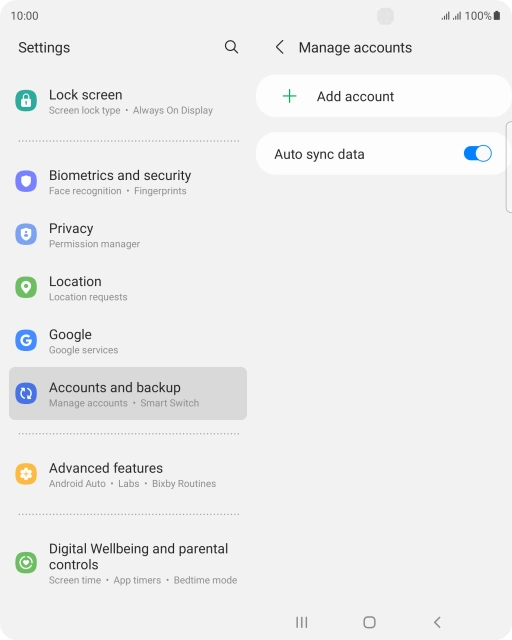Press Add account. Press Add account.
