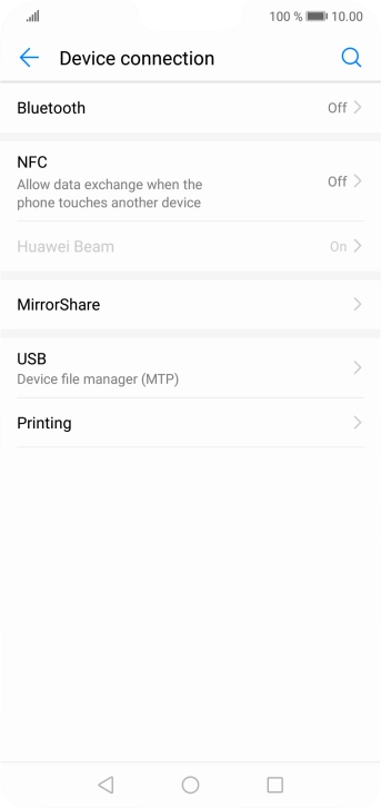 Press Bluetooth. Press Bluetooth.