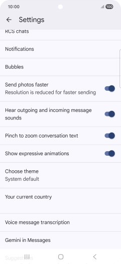 Press Gemini in Messages. Press Gemini in Messages.