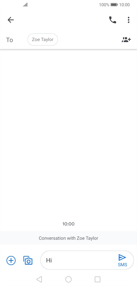 Press the send icon when you've finished your SMS. Press the send icon when you've finished your SMS.