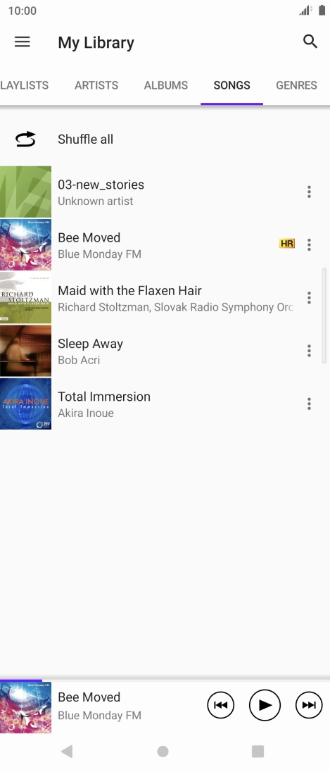 Press the required audio file. Press the required audio file.