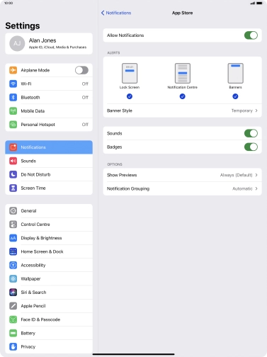 Press the indicator next to Press the indicator next to