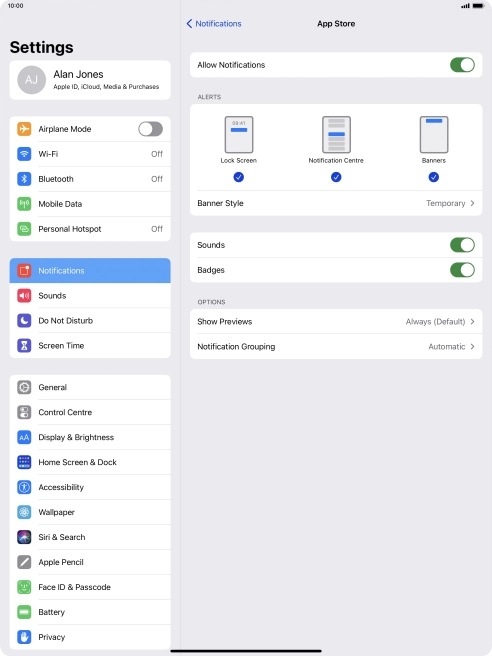Press the indicator next to Press the indicator next to
