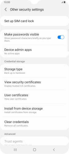 Press Set up SIM card lock. Press Set up SIM card lock.
