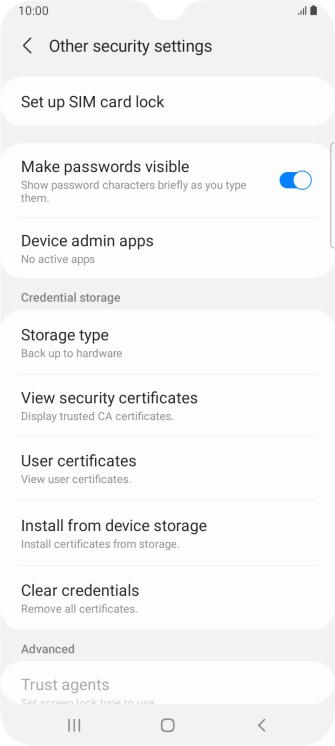 Press Set up SIM card lock. Press Set up SIM card lock.