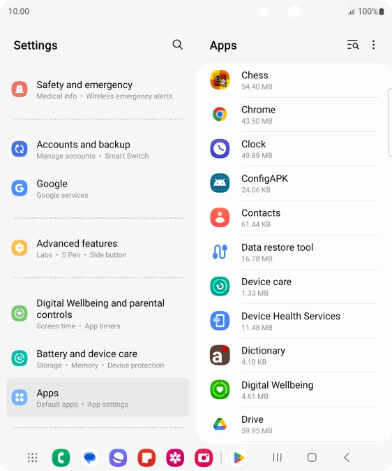 Press the required app. Press the required app.