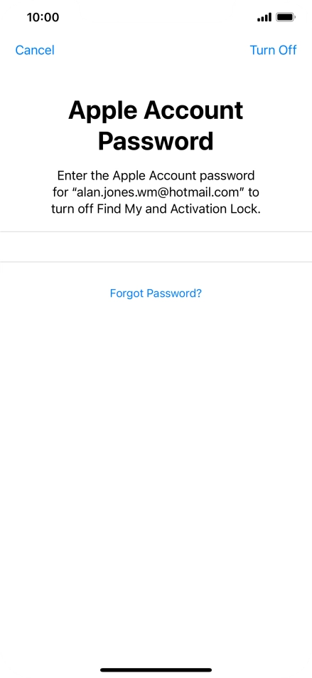 Key in the password for your Apple ID and press Turn Off. Wait a moment while the factory default settings are restored. Follow the instructions on the screen to set up your phone and prepare it for use. Key in the password for your Apple ID and press Turn Off. Wait a moment while the factory default settings are restored. Follow the instructions on the screen to set up your phone and prepare it for use.