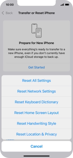 Press Reset All Settings. Press Reset All Settings.