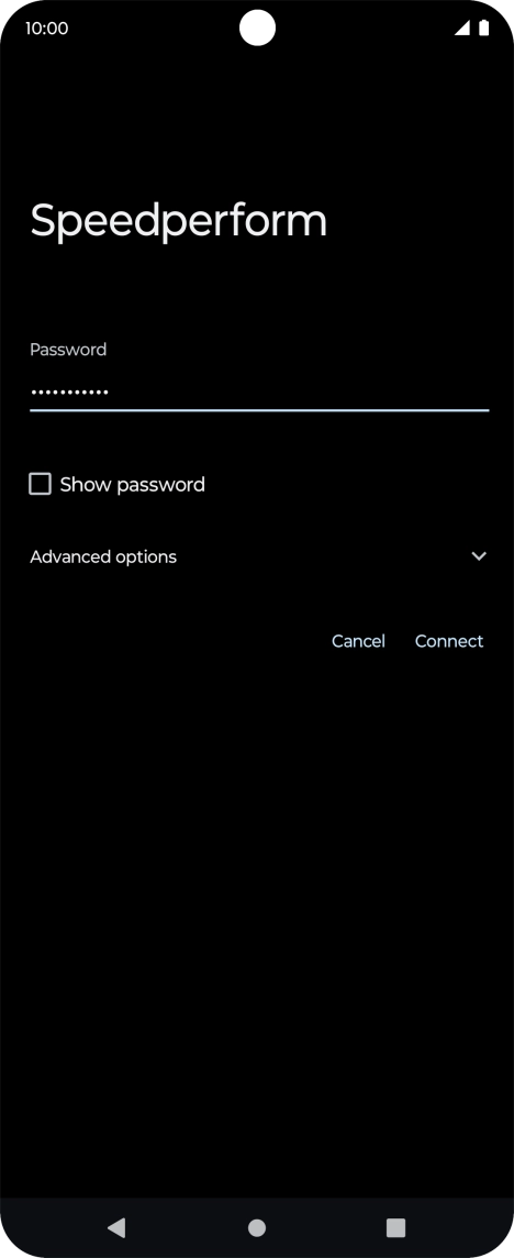 Key in the password for the Wi-Fi network and press Connect. Key in the password for the Wi-Fi network and press Connect.