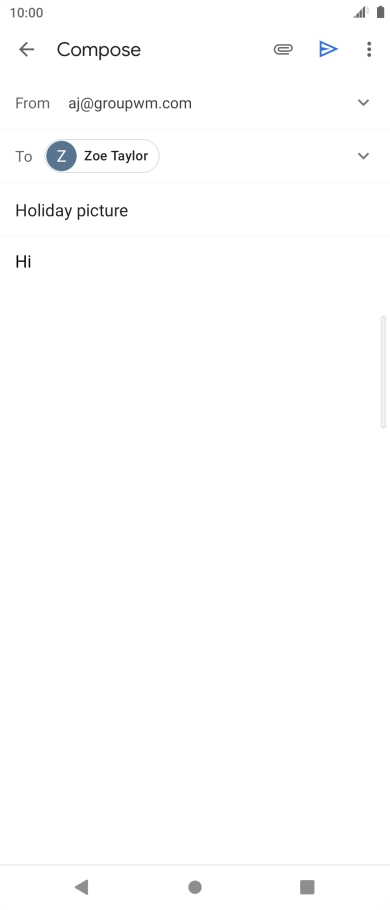 Press the attachment icon. Press the attachment icon.