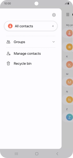 Press Manage contacts. Press Manage contacts.