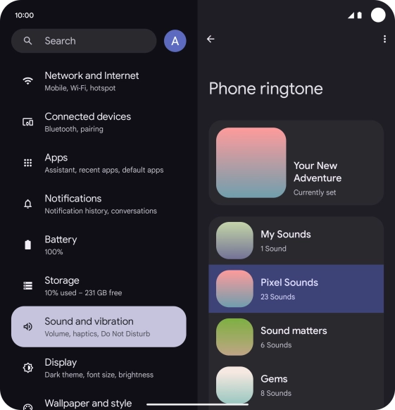 Press the required category. Press the required category.
