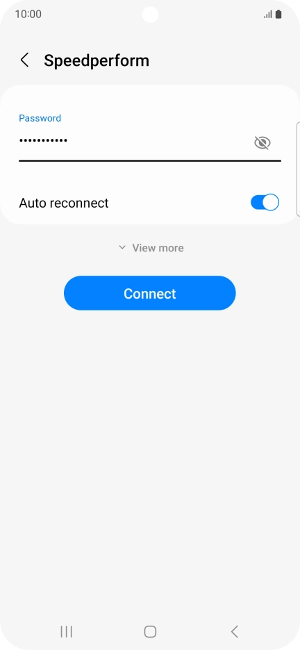 Key in the password for the Wi-Fi network and press Connect. Key in the password for the Wi-Fi network and press Connect.