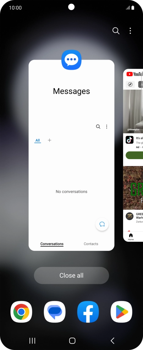 To end one running application, slide your finger upwards on the required application. To end one running application, slide your finger upwards on the required application.