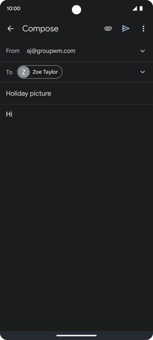 Press the attachment icon. Press the attachment icon.
