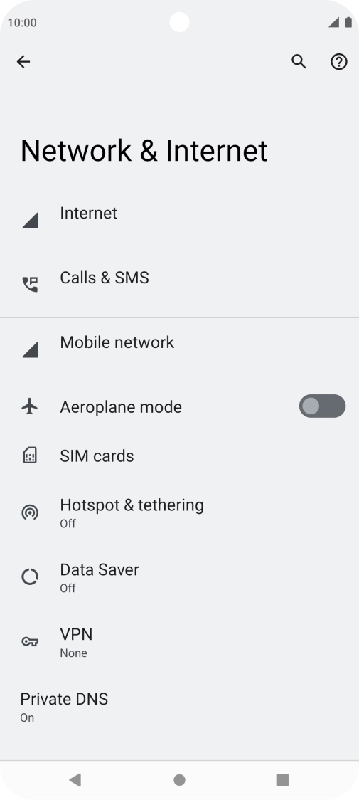 Press Mobile network. Press Mobile network.