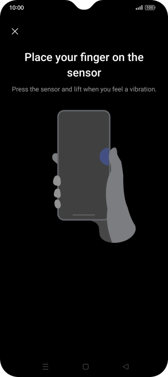 Follow the instructions on the screen to create the phone lock code using your fingerprint. Follow the instructions on the screen to create the phone lock code using your fingerprint.