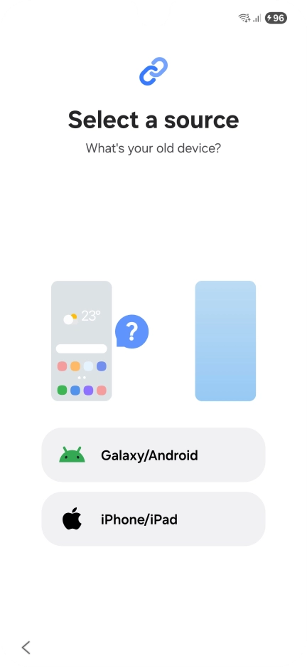 Press the required setting and follow the instructions on the screen to transfer the content from another phone. Press the required setting and follow the instructions on the screen to transfer the content from another phone.