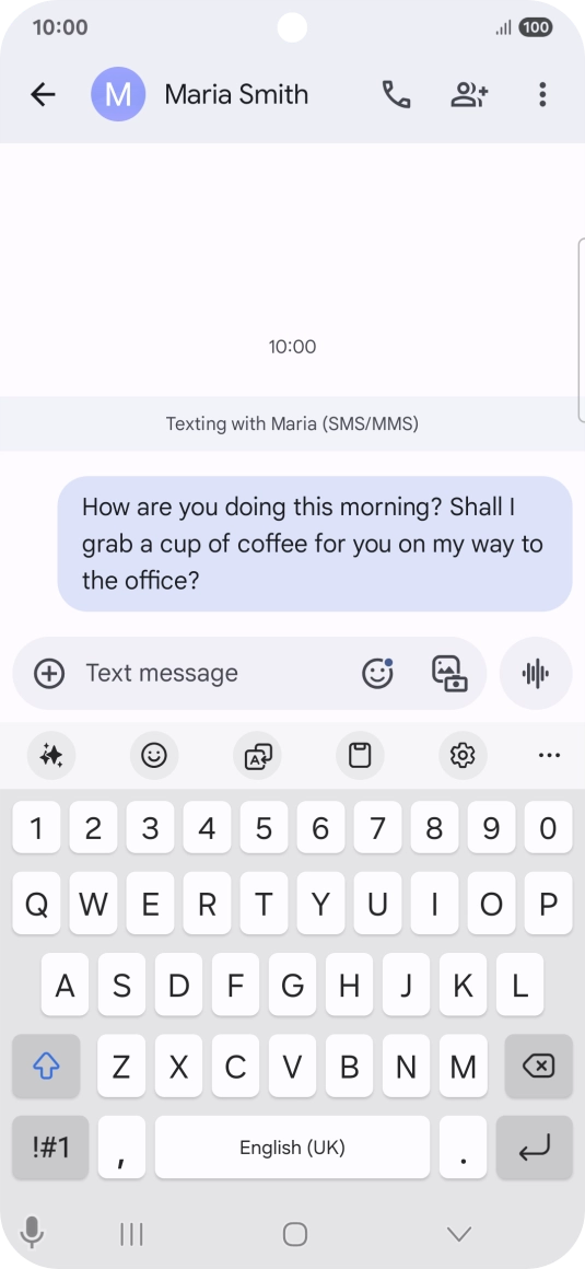 Start a conversation and press the AI icon. Start a conversation and press the AI icon.