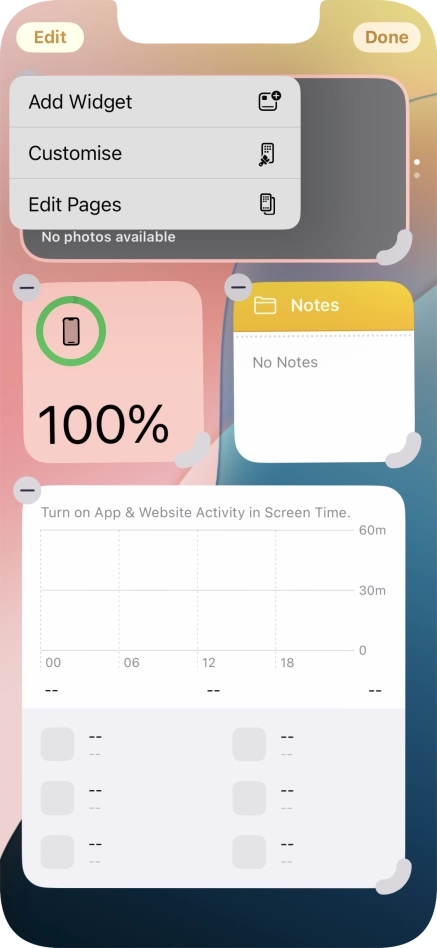Press Add Widget. Press Add Widget.