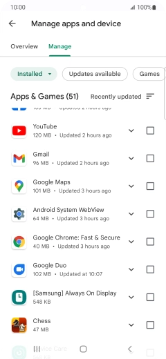 Press the required app. Press the required app.
